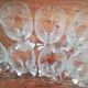 Set of 7 glasses cut with hearts and scrolls