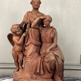 The sculpture, original terracotta signed and dedicated, Charles Van Oemberg.