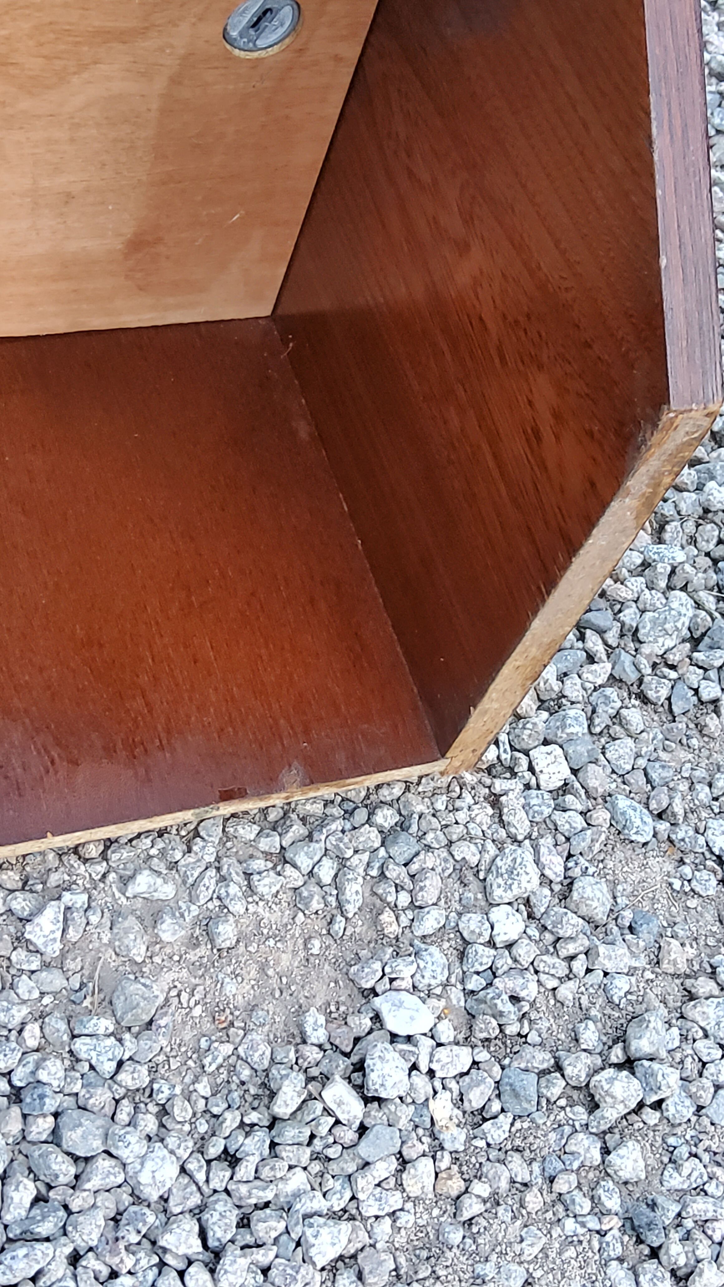 Pair of bedside tables from the 70s in rosewood stained oak veneer