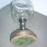 Vase or glass cup on silver stand