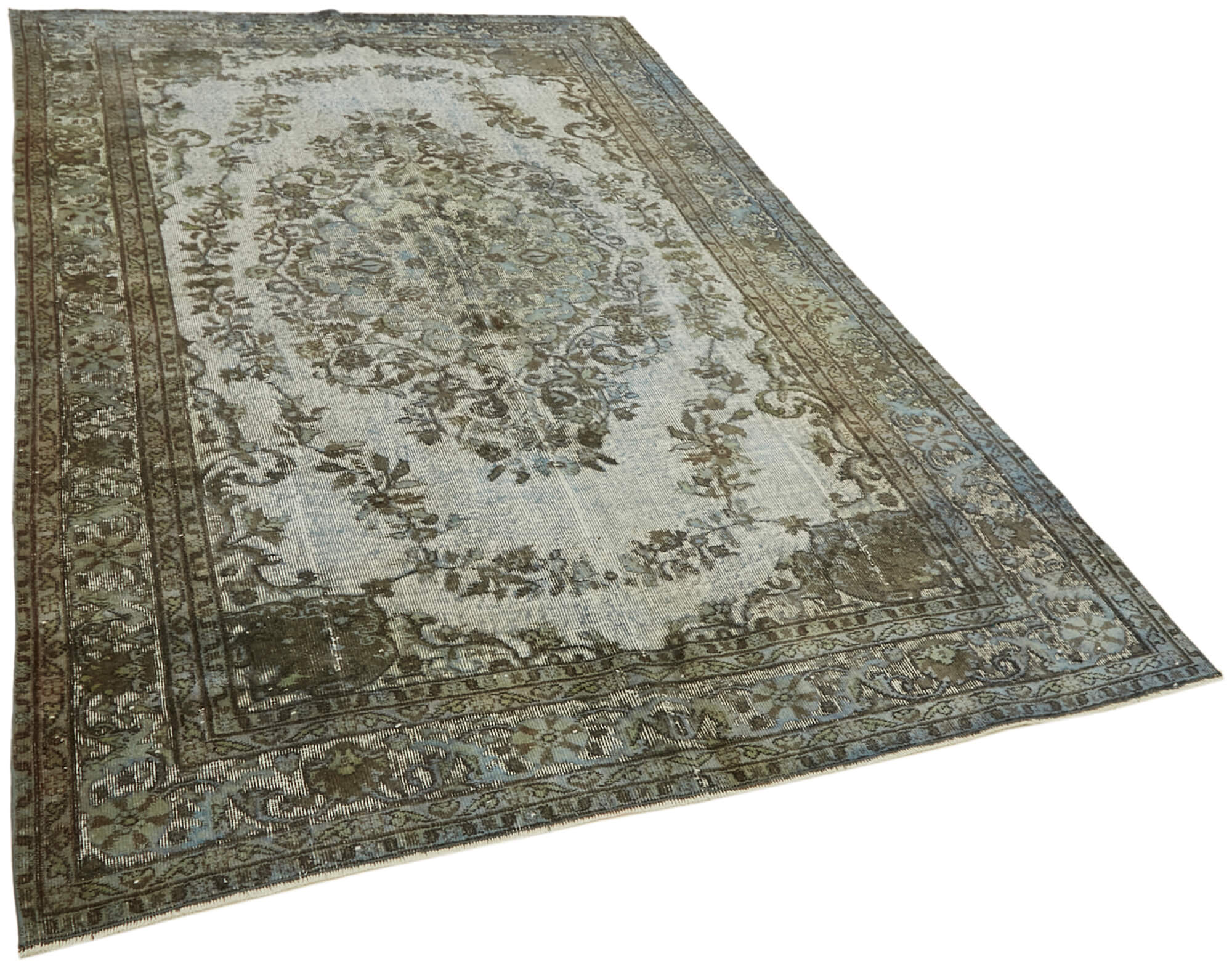Hand-Knotted Vintage Anatolian 1980s 193 cm x 288 cm Grey Rug