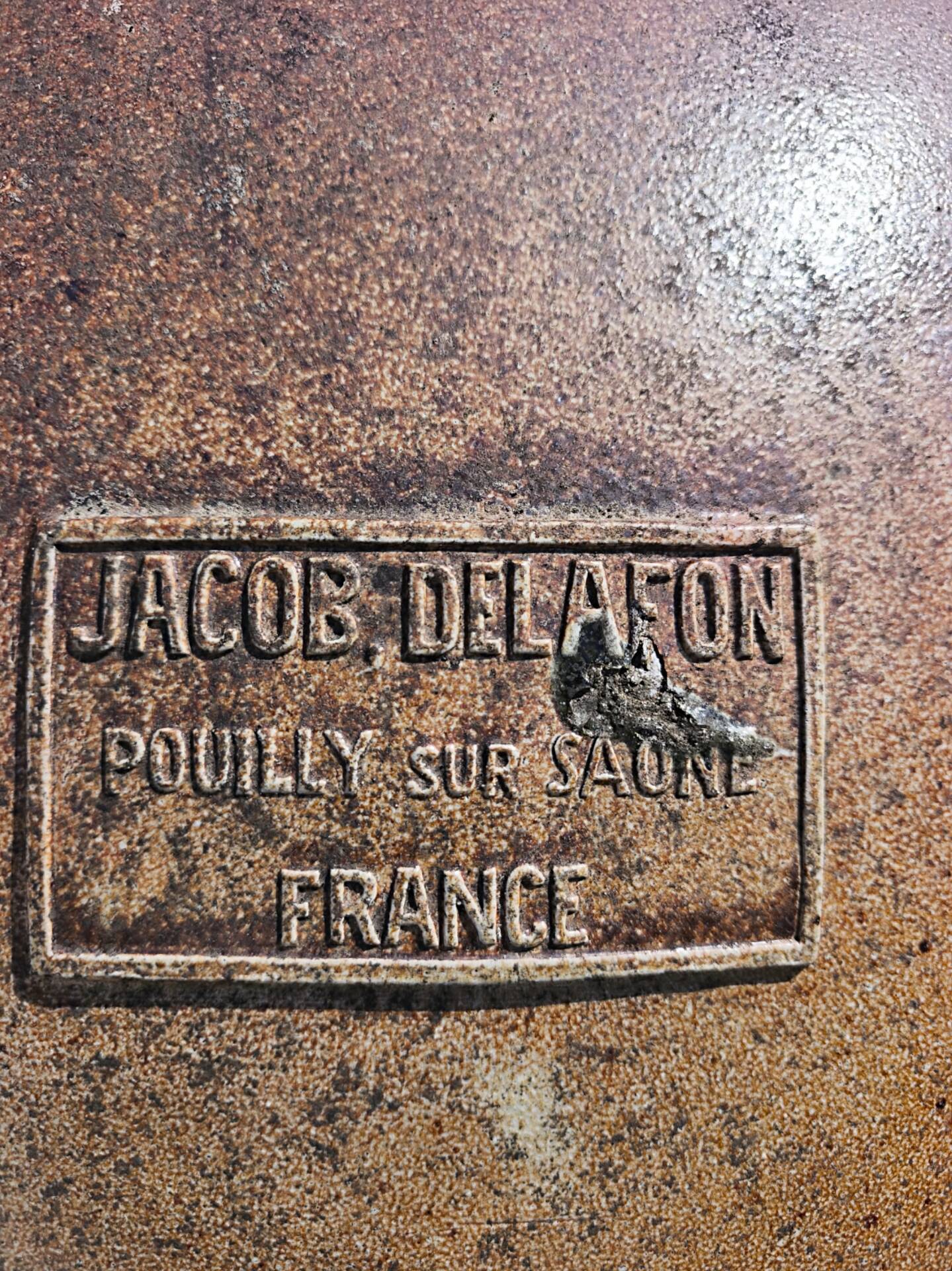 Glazed stoneware jar stamped Jacob Delafon