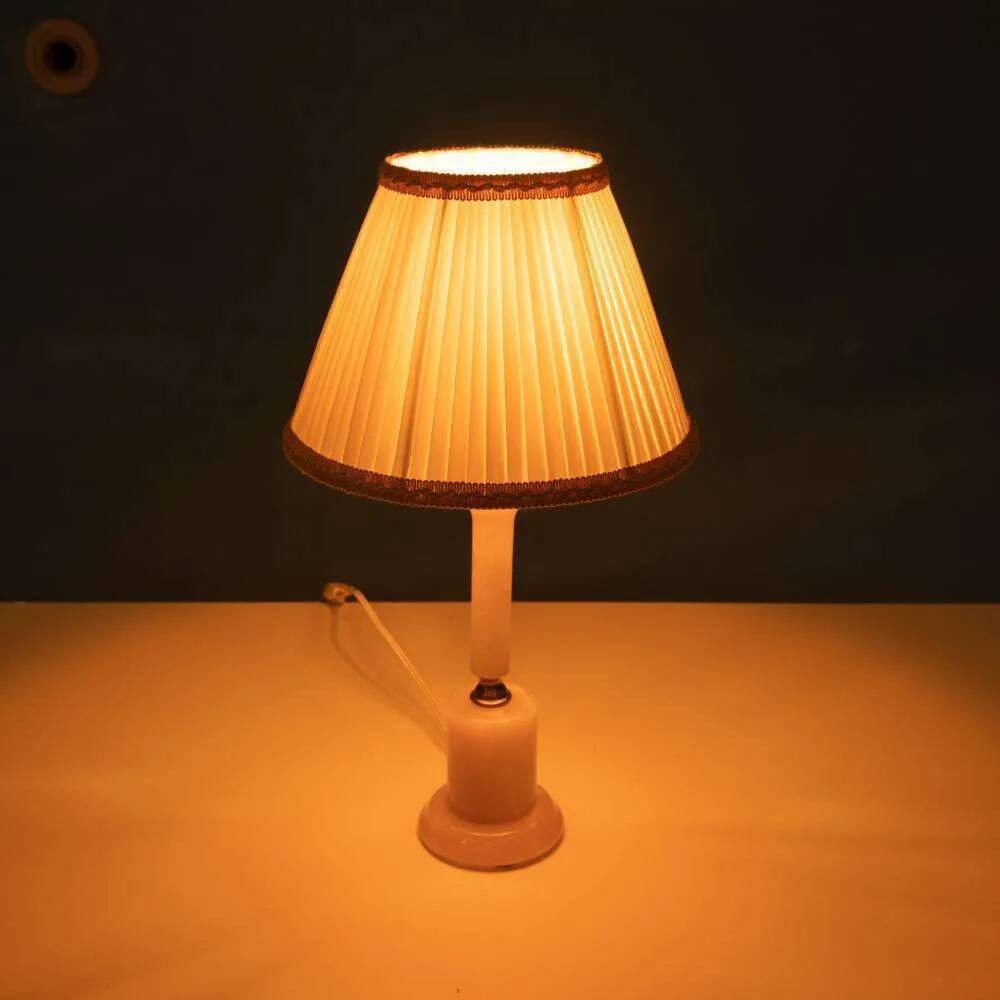 Bohemian chic natural stone table lamp, mid-century onyx table lamp.