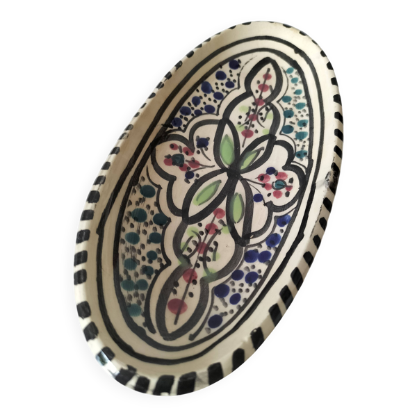 Ravier marocain en céramique émaillée style artisanat de Safi