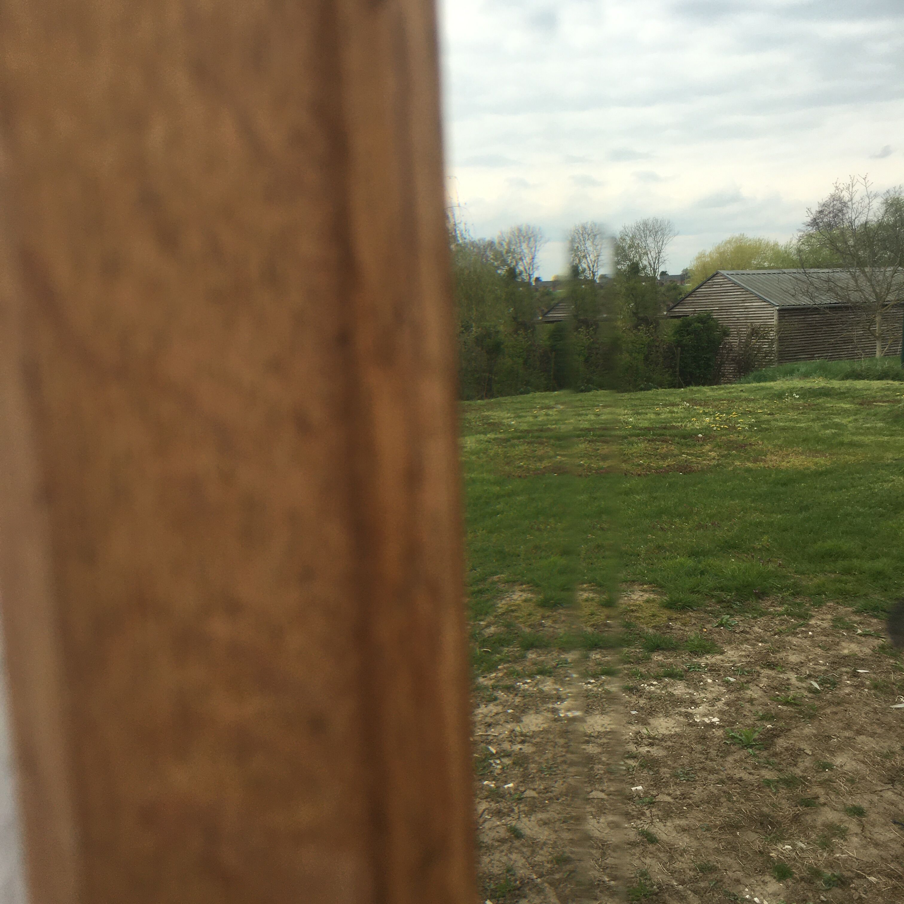 Bevelled mirror oak frame 55x35cm