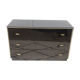 Commode noir laqué, laiton doré