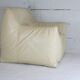 Fauteuil cuir et mousse couleur crème, France, circa 1970