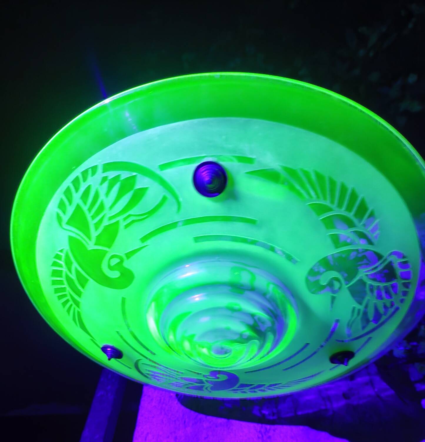 Art Deco ceiling light by A. Delatte in Ouraline