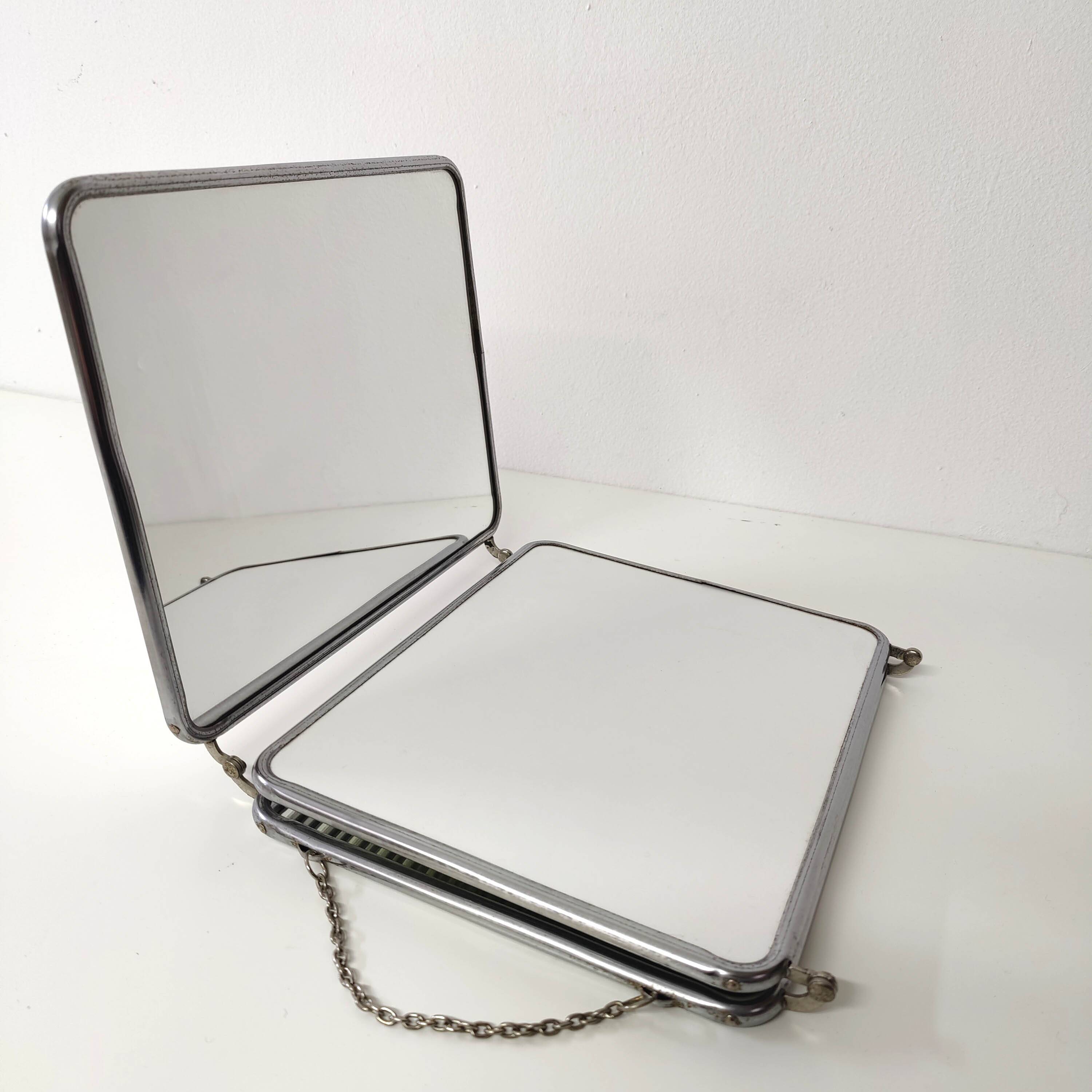 Triptych barber mirror 70x28cm