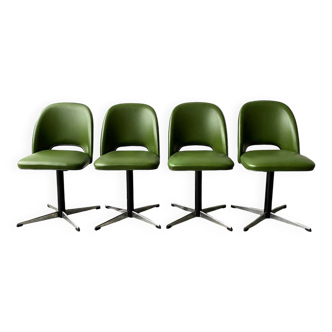 Set 4 Mid-Century Modern 1960s swivel dining/kitchen/office chairs