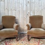 Pair of Louis XVI style armchairs