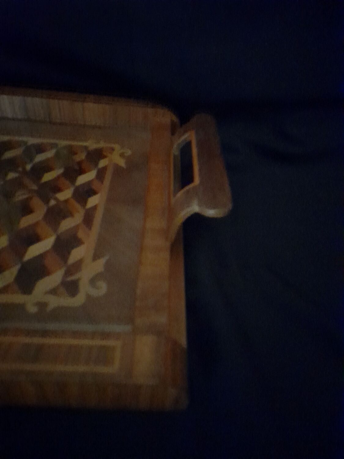 Marquetry serving tray.