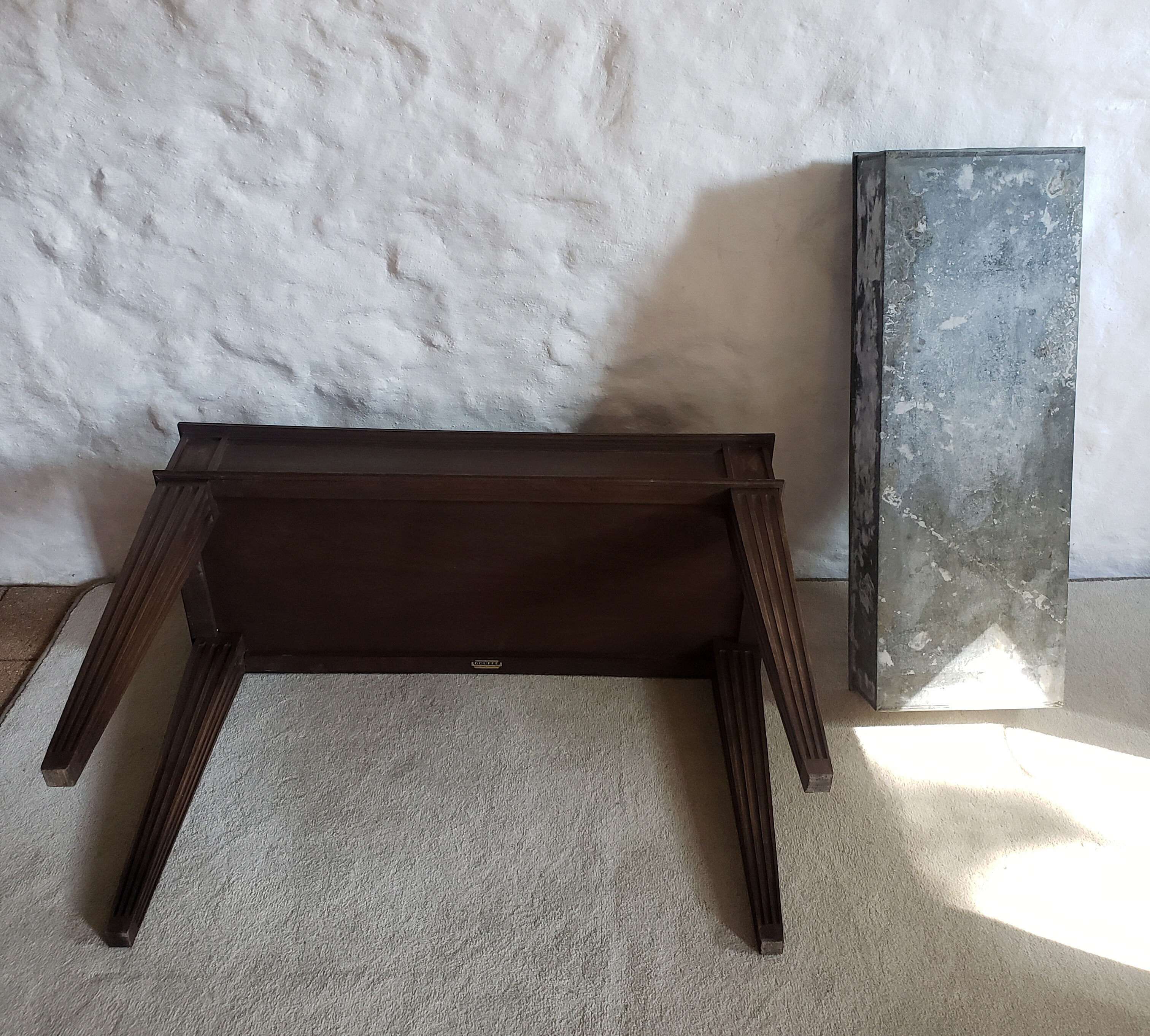 1900 indoor planter in beech and zinc