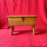 Old small stool - footrest with solid wood chest