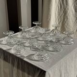 Set of 10 small vintage glass ice cream bowls.