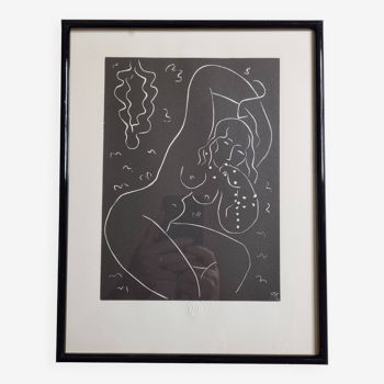 "Nu au bracelet" d'après Henri Matisse, Estampe encadrée de la Chalcographie du Louvre