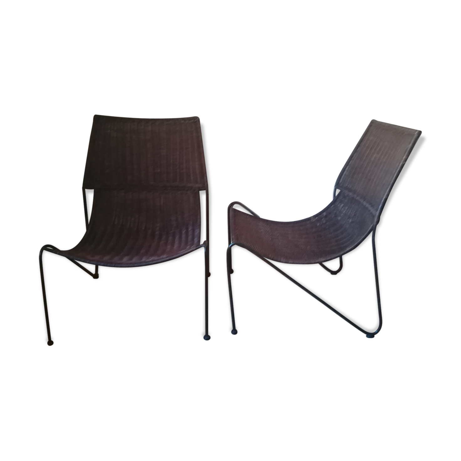 Fauteuils en rotin par Frederick Weinberg