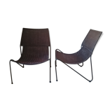 Fauteuils en rotin par Frederick Weinberg