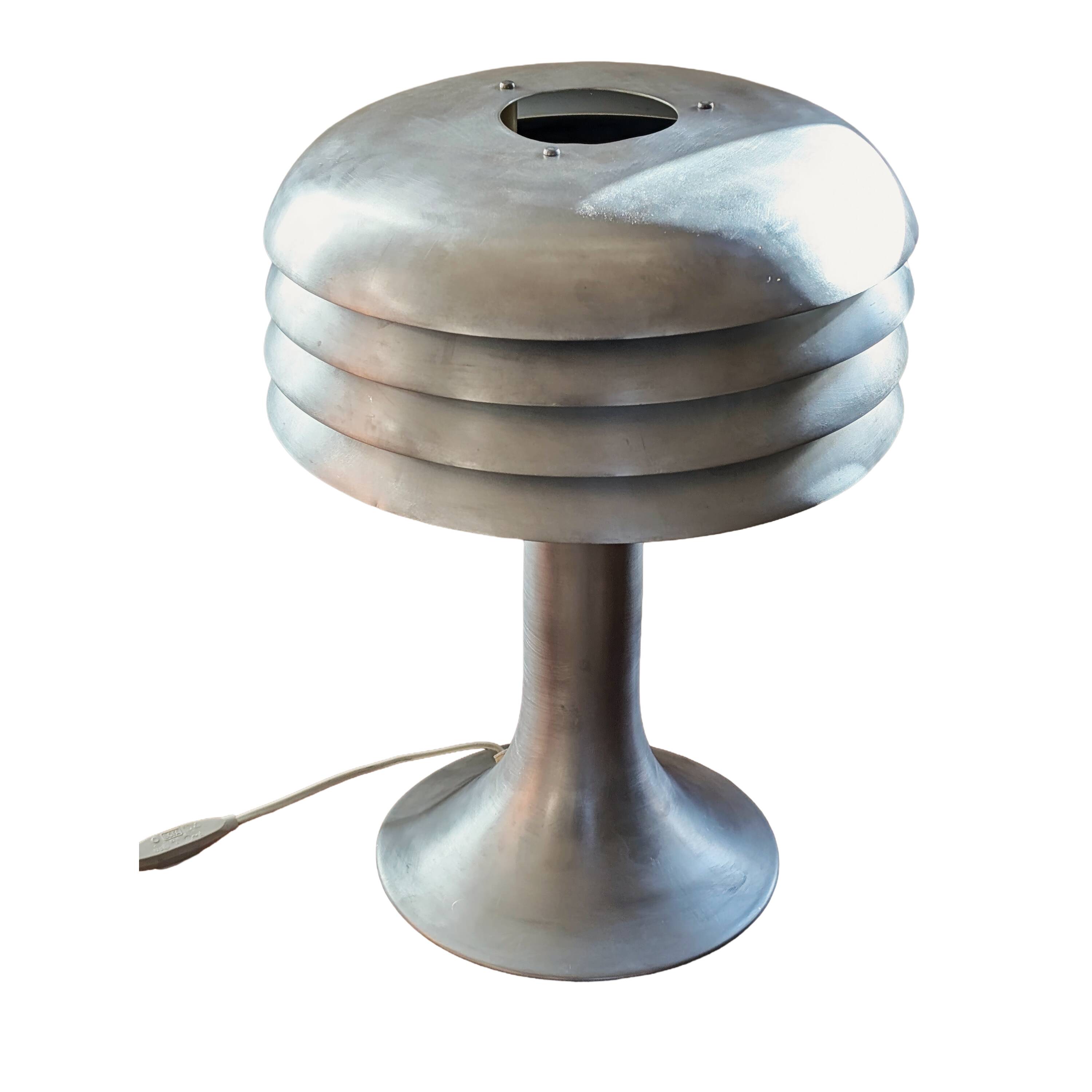 Lampe à poser champignon BN 26 de Hans-Agne Jakobsson en aluminium brossé