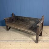 Antique Spanish chestnut wood bench from the 18th century