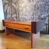 Mini enfilade teck et tissu, 2 tiroirs