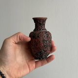3 petits vases cloisonnés en métal ancien