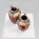Pair of Sculptural Art Deco Glazed Ceramic Vases, Belgium 1930s