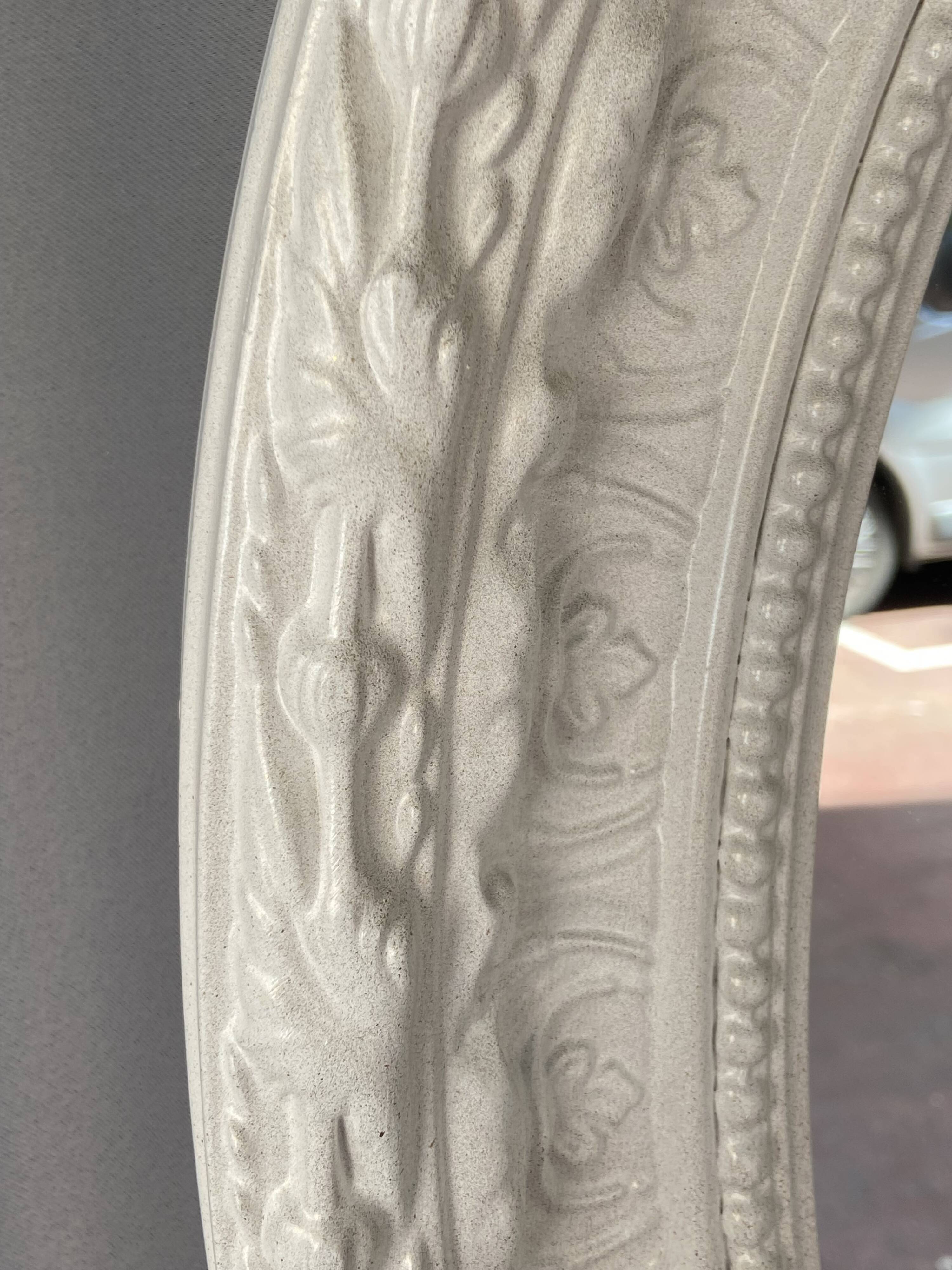 Large White Stucco Wooden Mirror Shabby Chic Baroque Decorative Art
