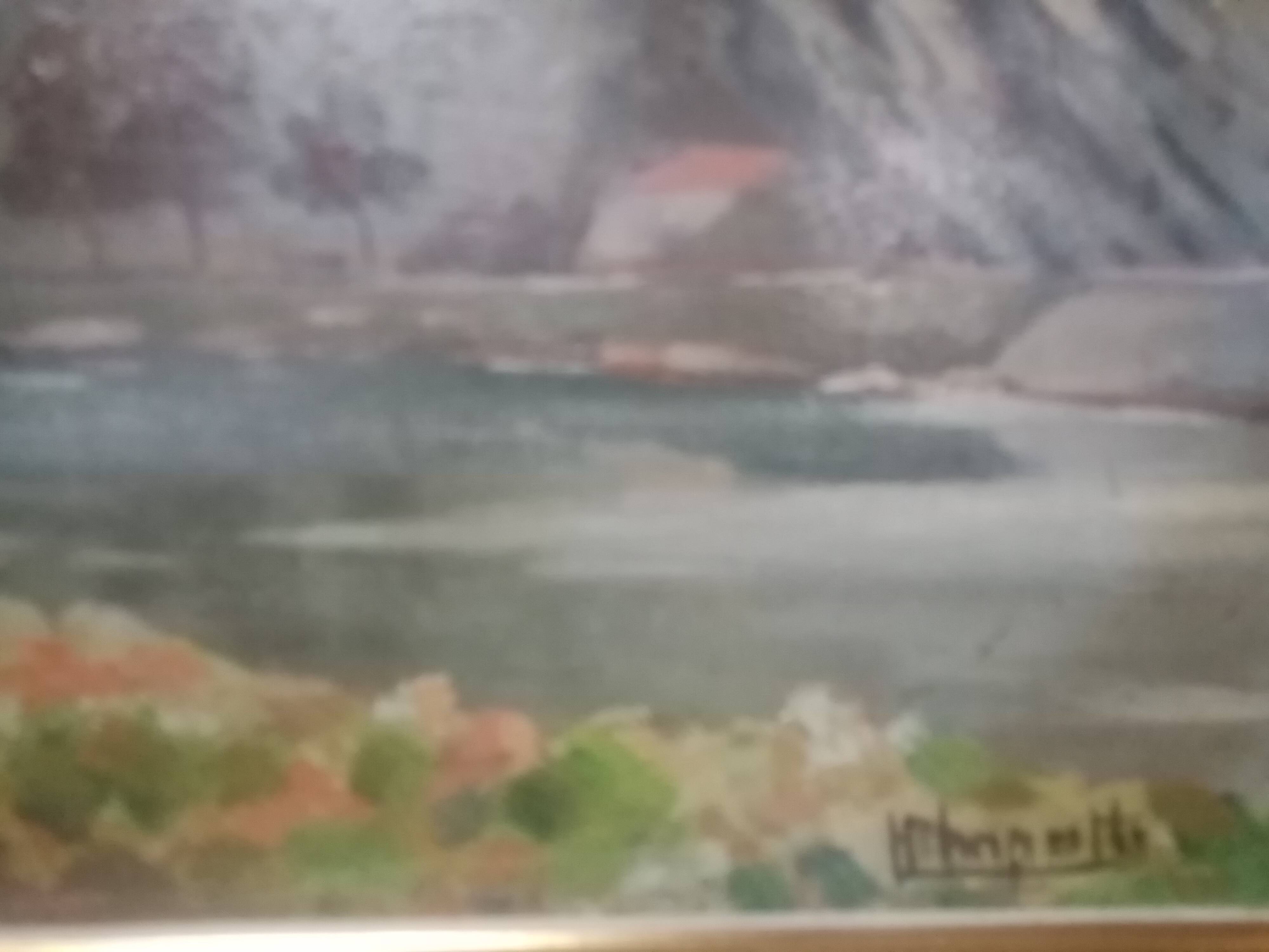 OIL PAINTING ON CARDBOARD VIEW OF THE CITADEL OF BESANCON SIGNED HENRI CHAPATTE