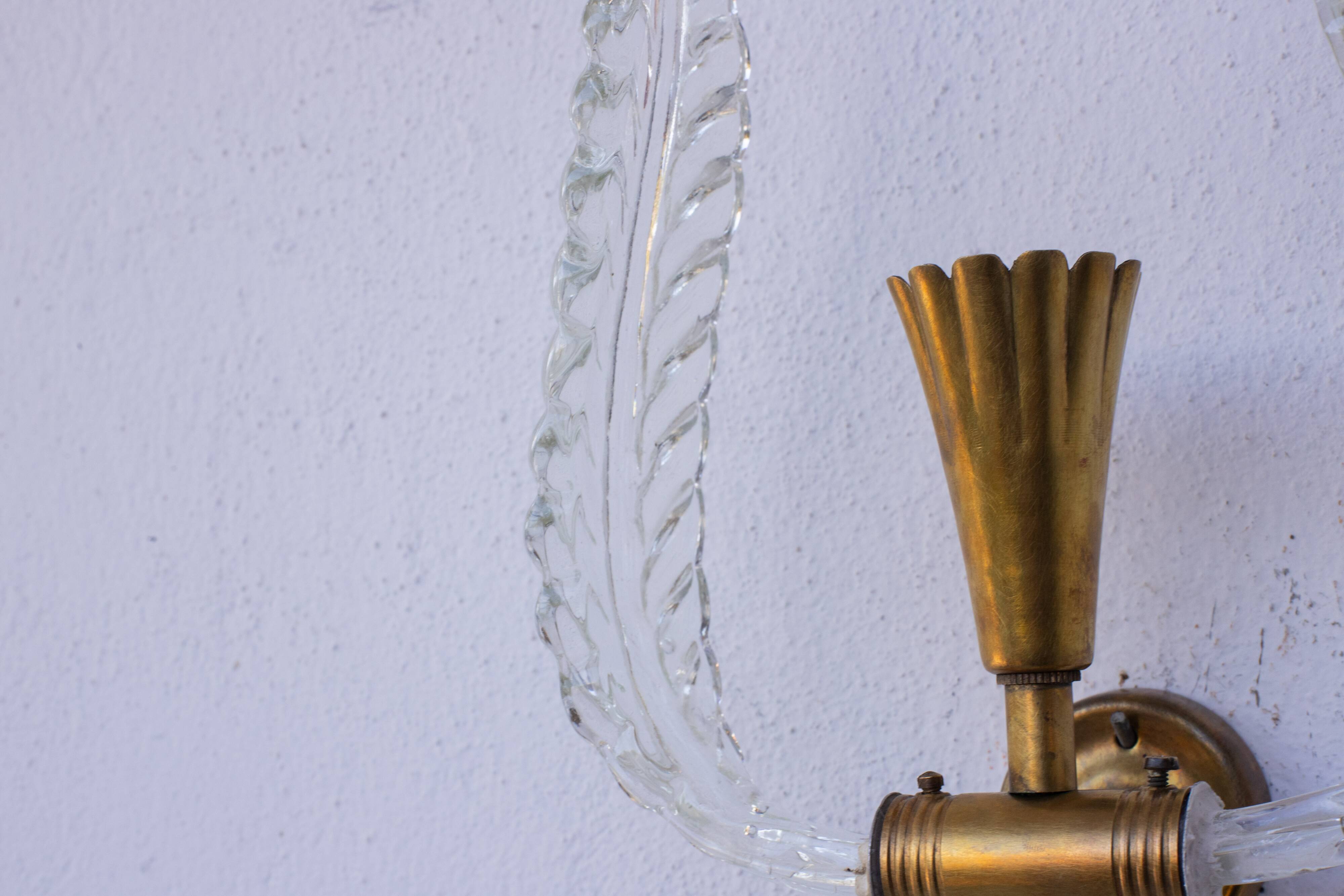 "Angel", Murano Wall light by Barovier e Toso, 1940