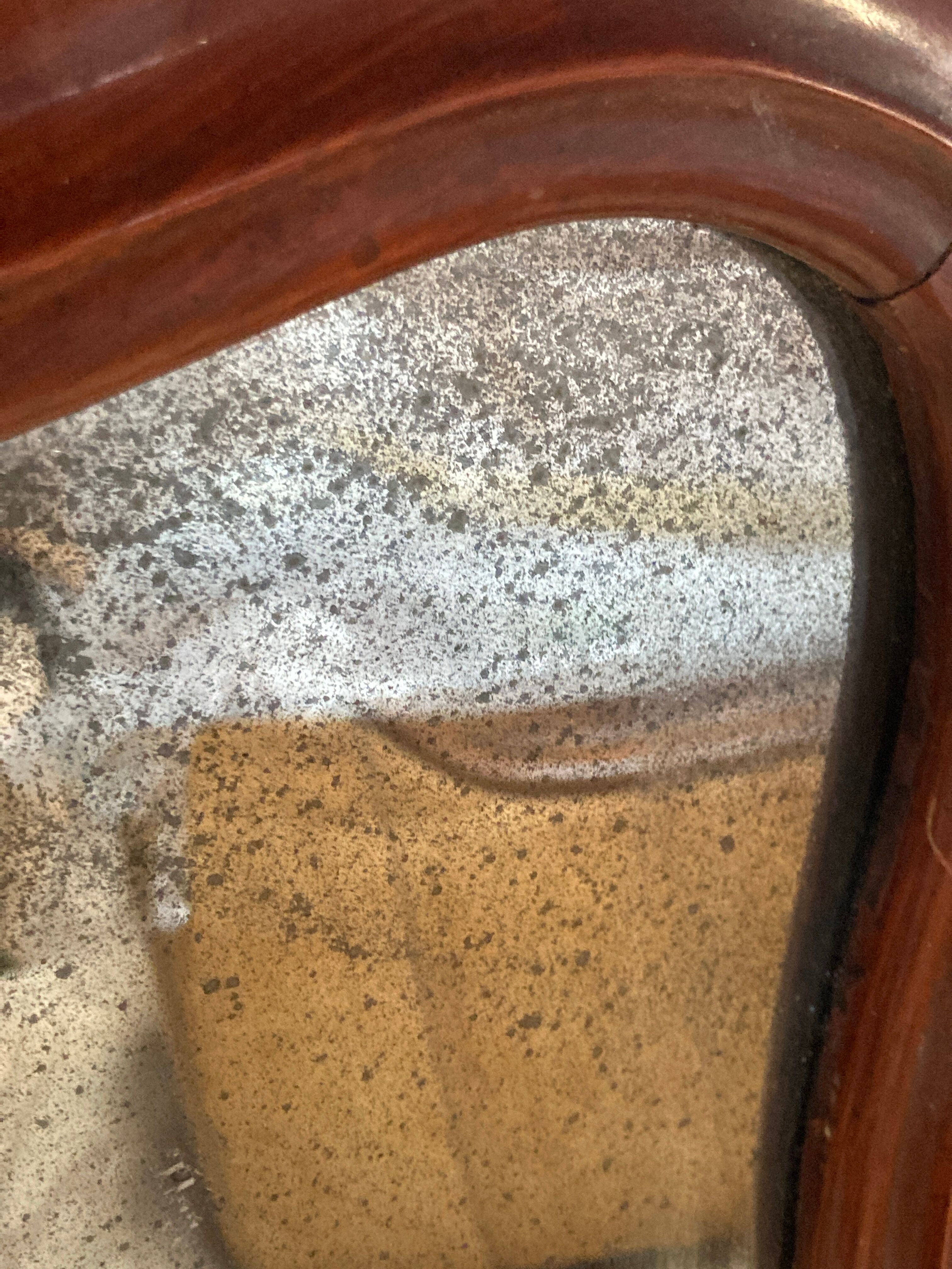 Louis Philippe organic curved wavy distressed mirror, ca 1880