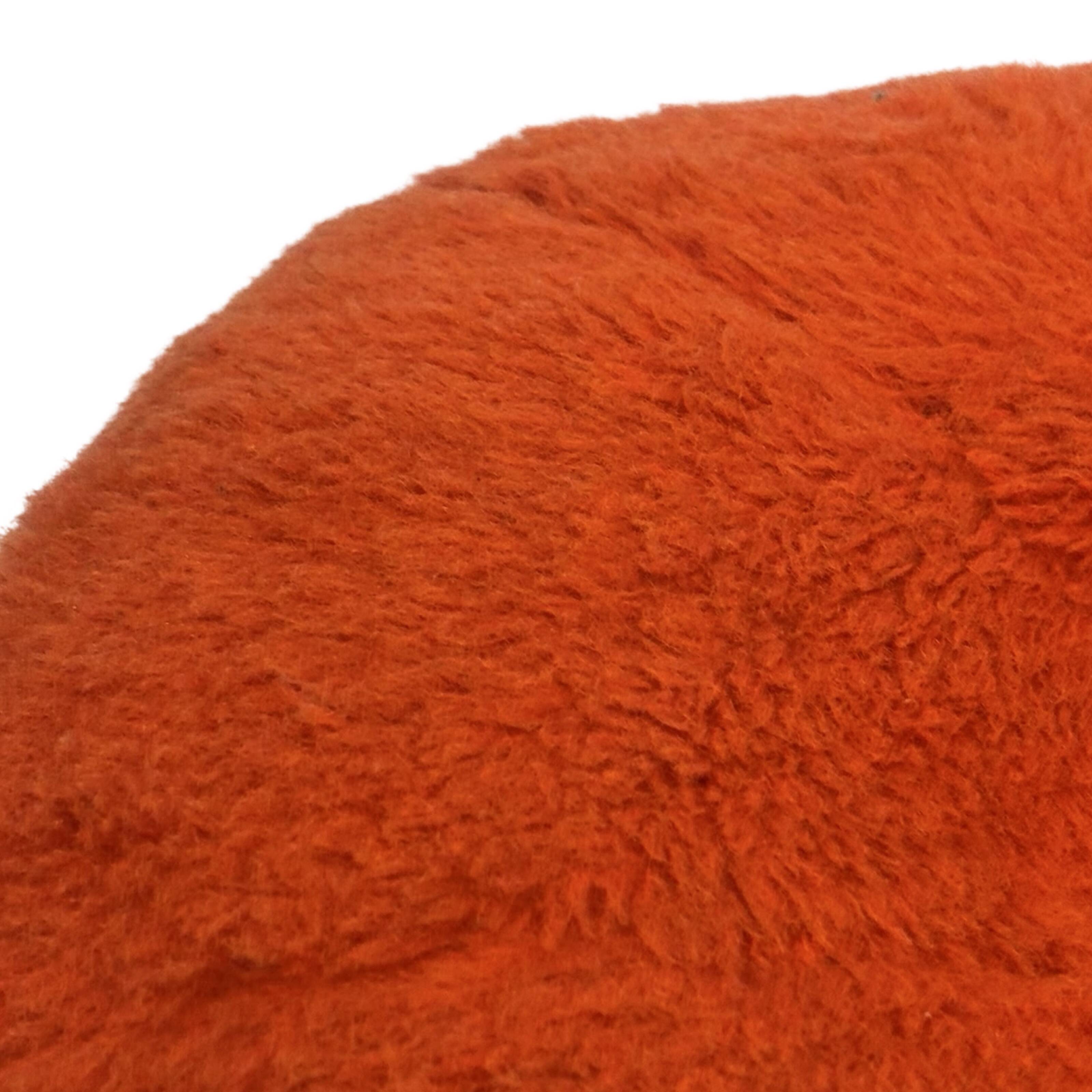 Pouf repose-pieds rond recouvert de peluche en forme de champignon vintage des années 60 et 70