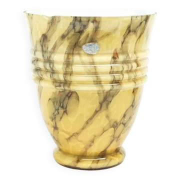 Vase en verre éclaboussé Art Déco P5T 1950