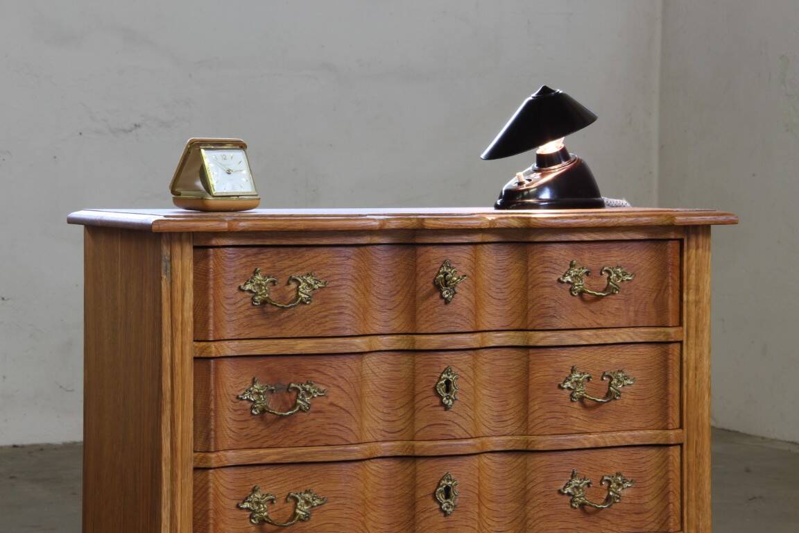Vintage 1960s Danish Brutalist light oak dresser Kjærnulf & French style