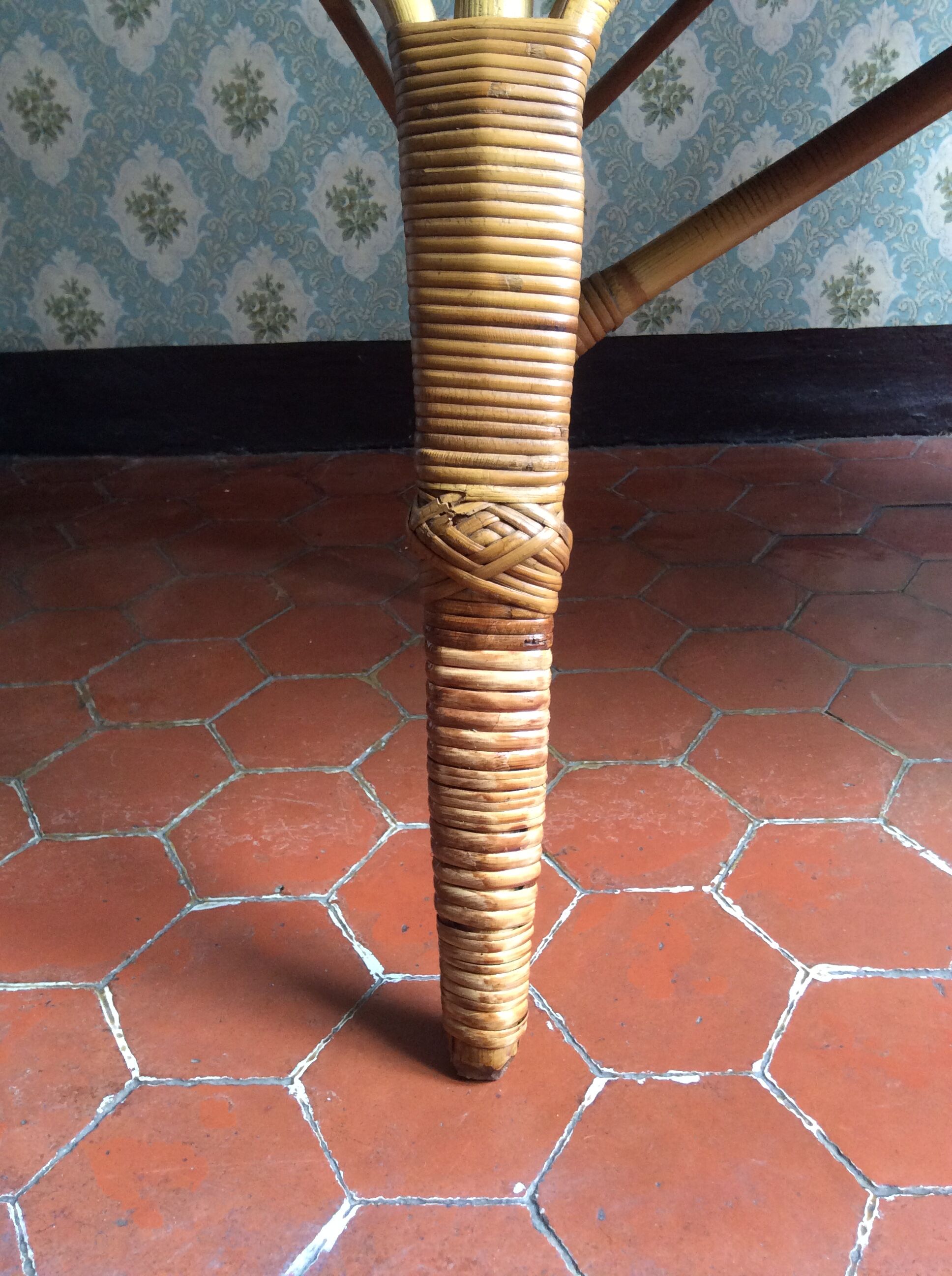Bar vintage bambou et rotin années 60