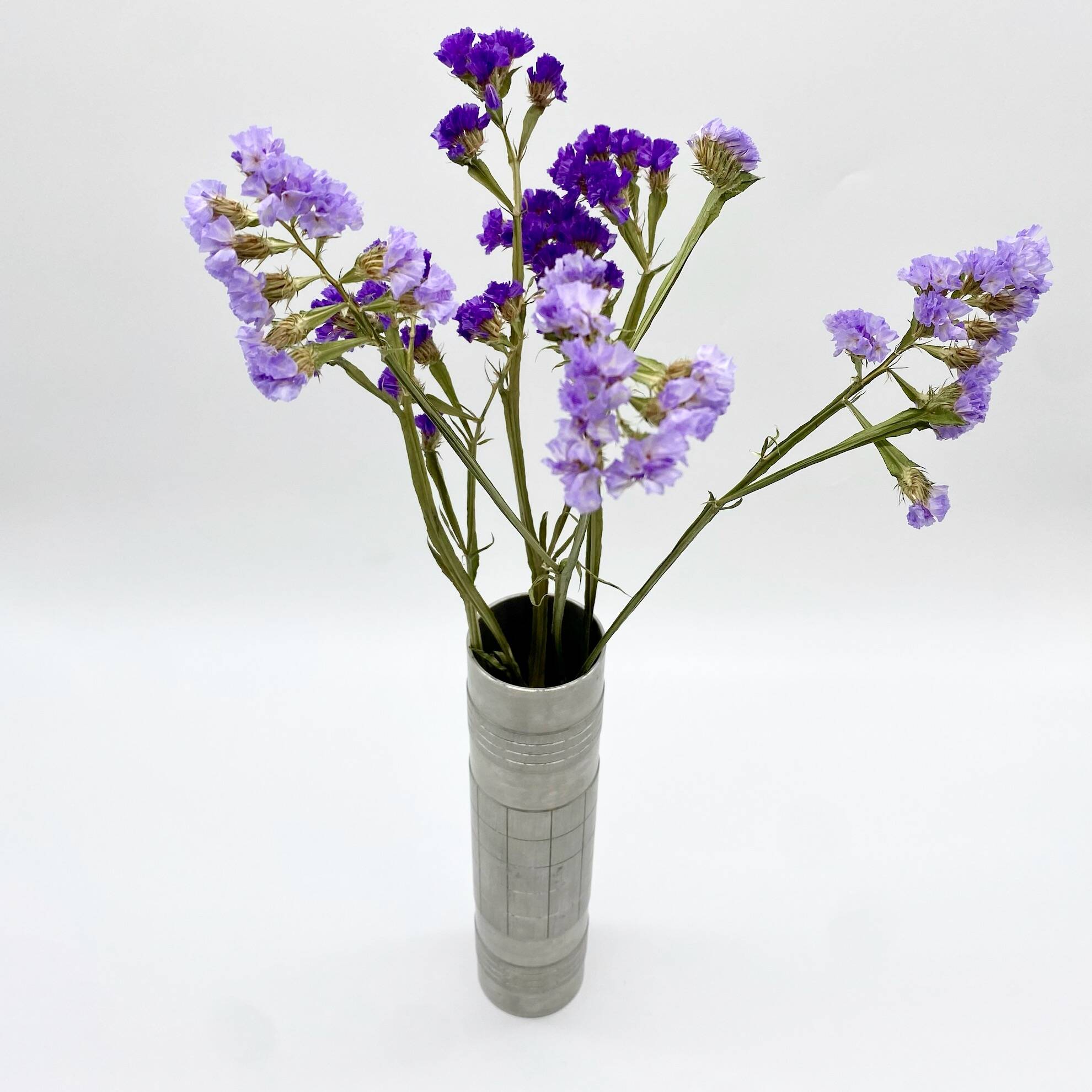 Vase rouleau brutaliste / aluminium brossé – 1960s