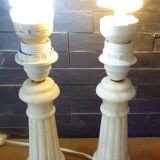 Set of 2 off-white alabaster lamp bases
