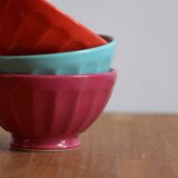 Colorful faceted bowls