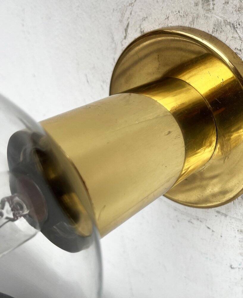 Vintage German Space Age Brass Ceiling Lamp by Motoko Ishii for Staff, 1970s