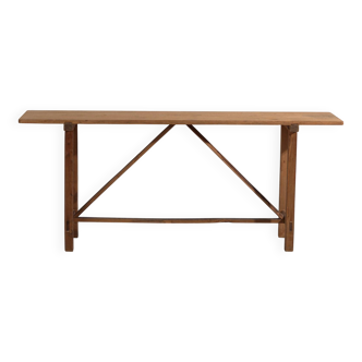 Antique Japanese work table in solid wood – wabi sabi console – Taishō–Showa period (c. 1910–1950)