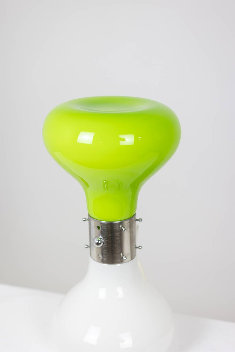 Carlo Nason atribution . White and green glass lamp. 1970s.