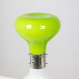 attribué à Carlo Nason. Lampe en verre blanc et vert. Années 1970.