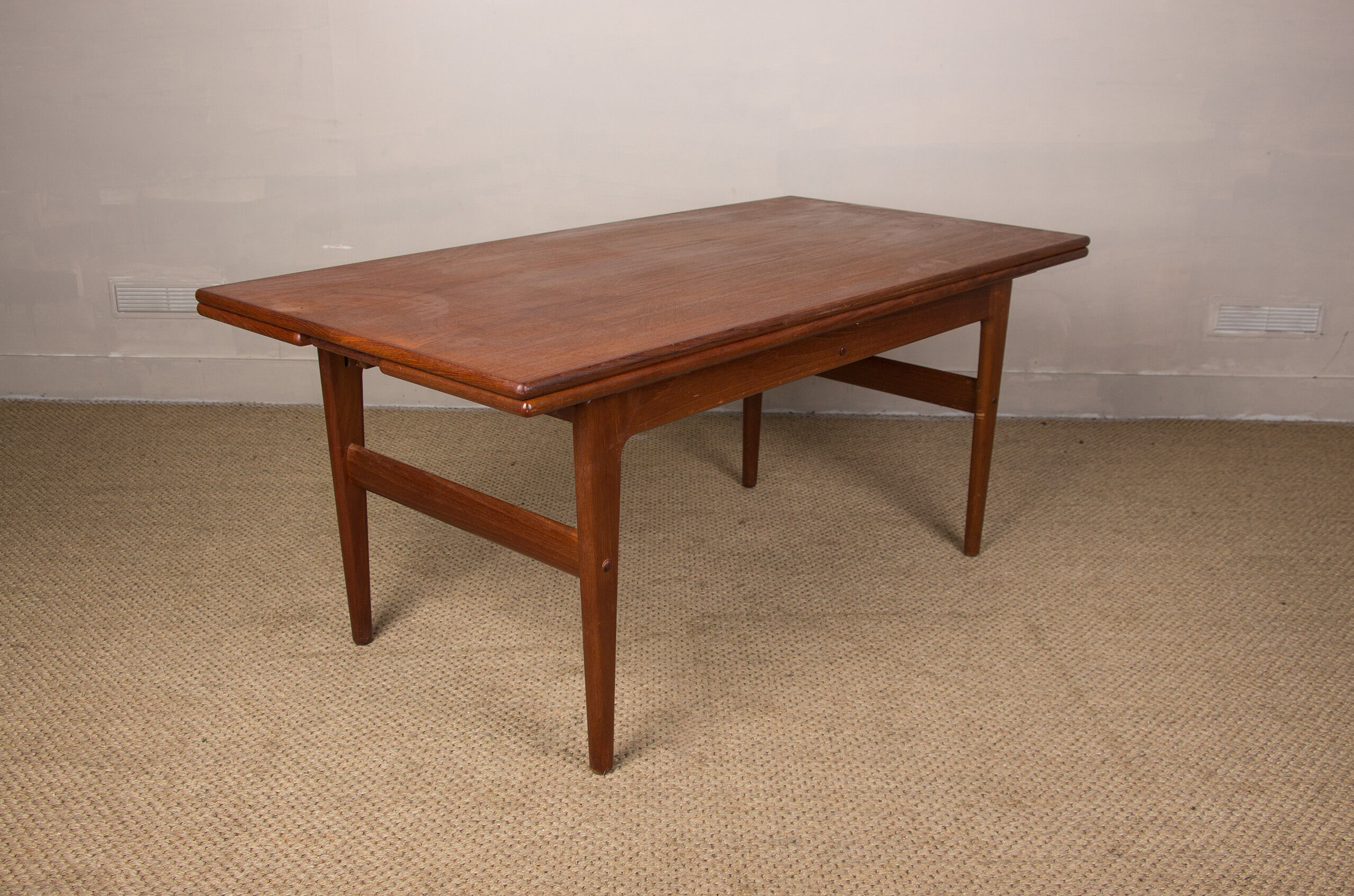 Danish teak table model "elevator" adjustable high and low, Kai Kristiansen, V.M.Mobler 1960