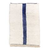 Berber carpet beni ouarain ecru blue line 243x160m