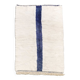 Berber carpet beni ouarain ecru blue line 243x160m