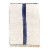 Berber carpet beni ouarain ecru blue line 243x160m