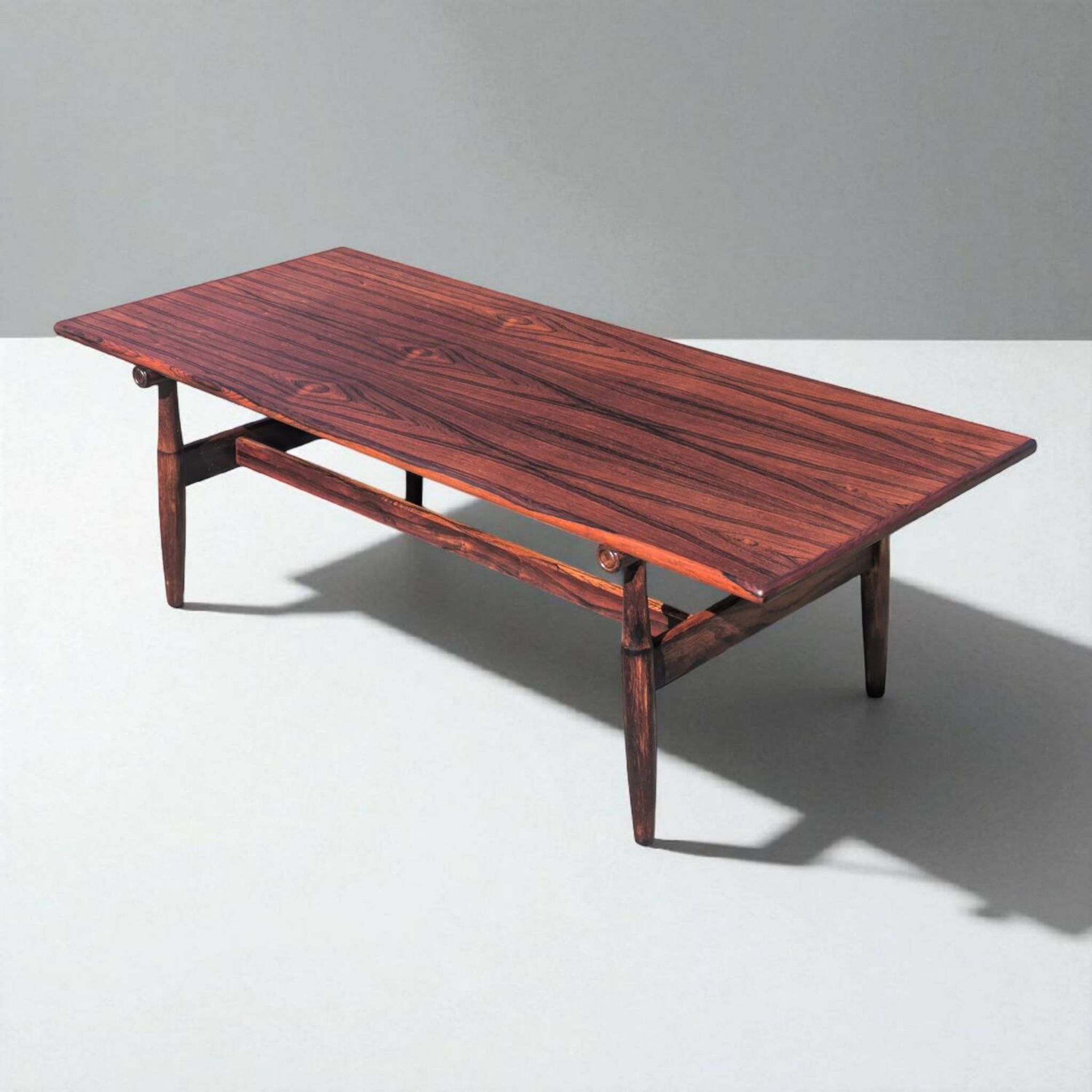 Table basse vintage en palissandre – style scandinave années 60