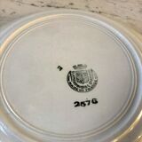 St Amand hollow dish textured white flowers on a green background, 1950s