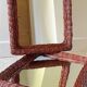 Paire de miroirs rotin osier vintage