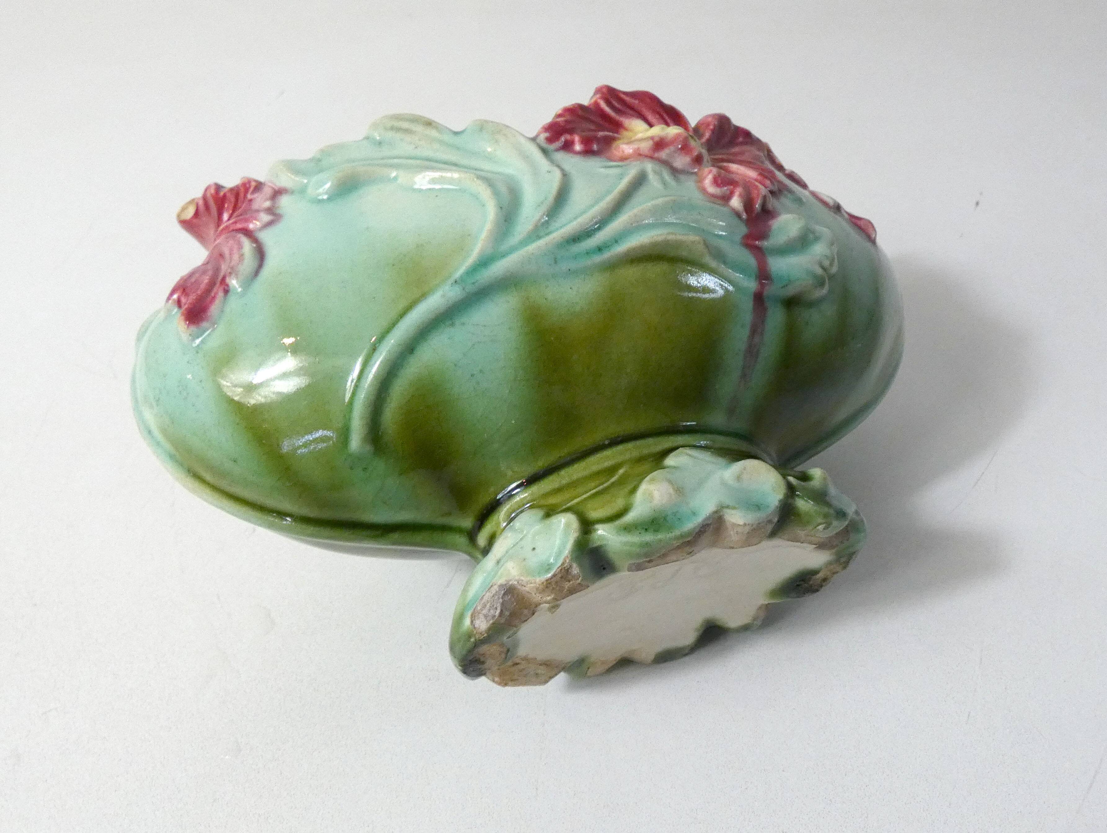 Old barbotine small earthenware planter